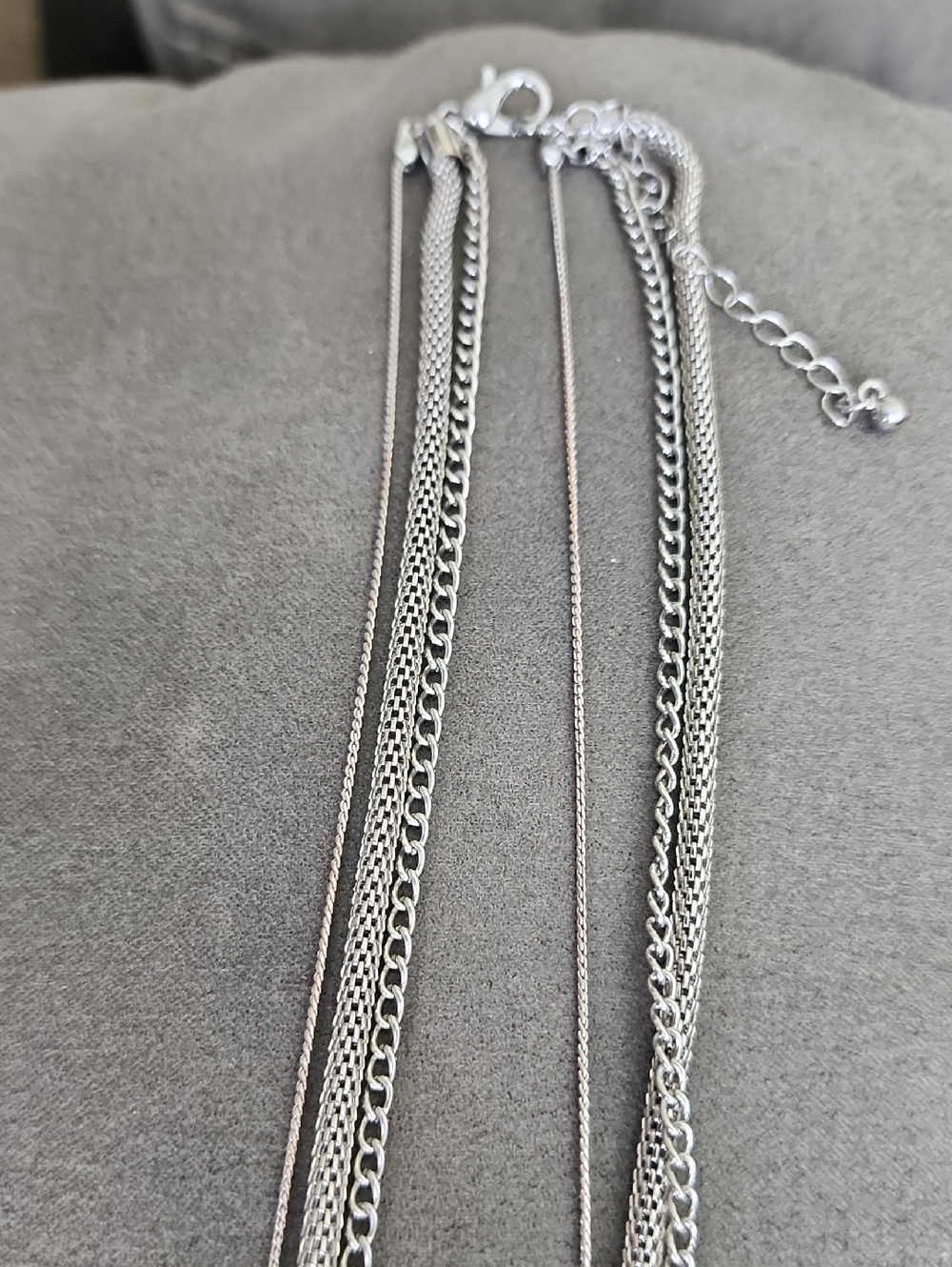 Pink Beaded Layered Necklace Silver Tone Multi Strand Statement Necklace - Picture 8 of 8